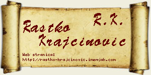 Rastko Krajčinović vizit kartica